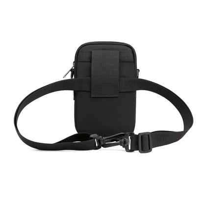 Men's Nylon Crossbody Bag – 3-Layer Mini Messenger Shoulder Bag