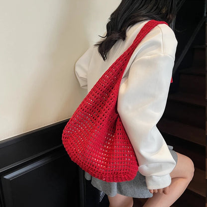 Knit Crochet Hobo Shoulder Bag – Women's Mesh Beach Tote