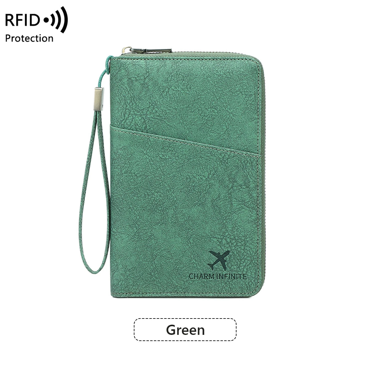 RFID Passport Holder Travel Wallet – Large Capacity Zipper