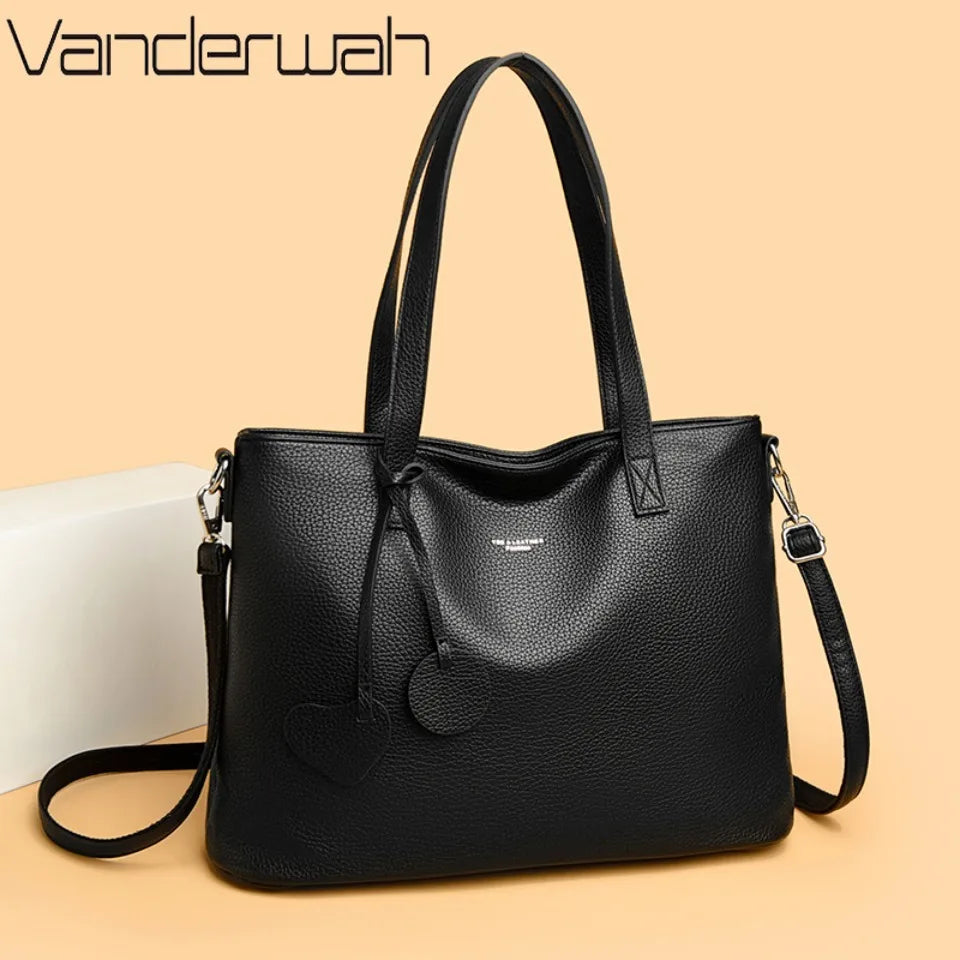 Soft Leather Tote Bag for Women – Designer Shoulder & Crossbody Handbag