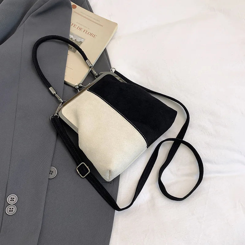 Retro Clip Clasp Crossbody Bag – Mini Phone Purse Shoulder Bag