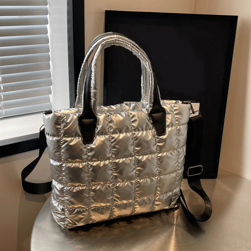 Quilted Puffy Tote Bag for Women – Large Capacity Crossbody