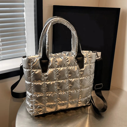Quilted Puffy Tote Bag for Women – Large Capacity Crossbody