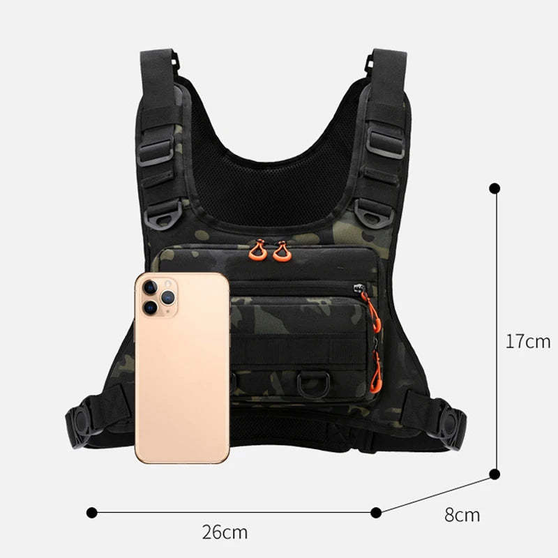 Tactical Chest Rig Vest Bag – Outdoor Fishing, Running & Cycling Pack