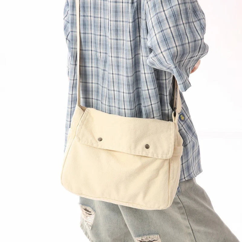 Canvas Crossbody Bag for Women – Vintage Washed Shoulder Hobo