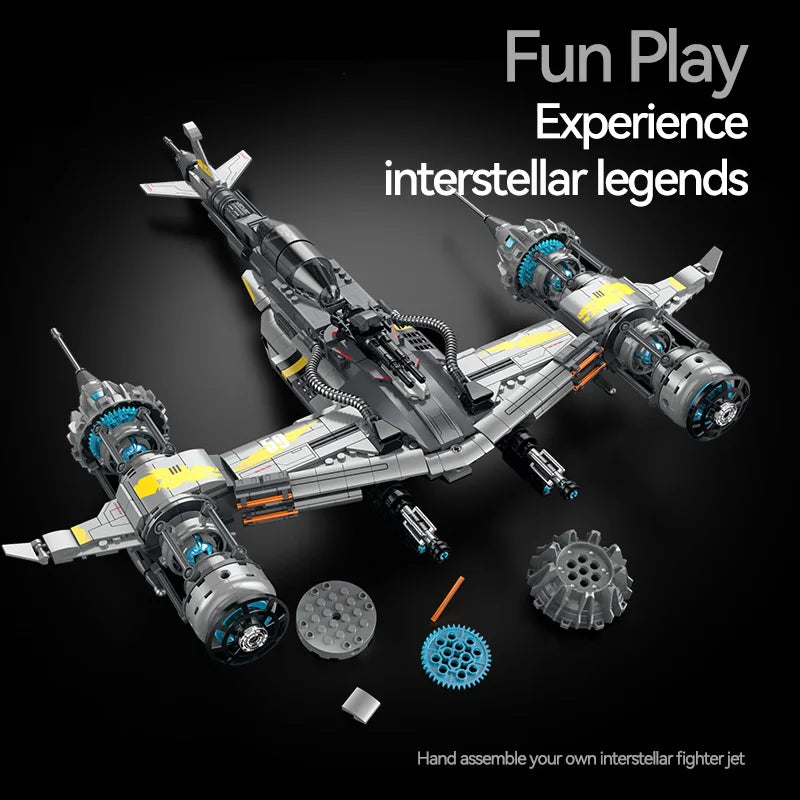 Star Fighter Spaceship Building Blocks Set – 1127pcs Sci-Fi MOC Display Model