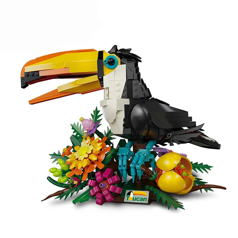 Toucan Bird Building Blocks Set – 3D Animal MOC Brick Model