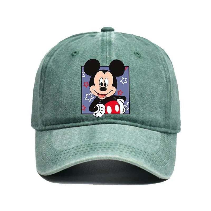 Cartoon Print Washed Baseball Cap – Unisex Vintage Snapback Hat