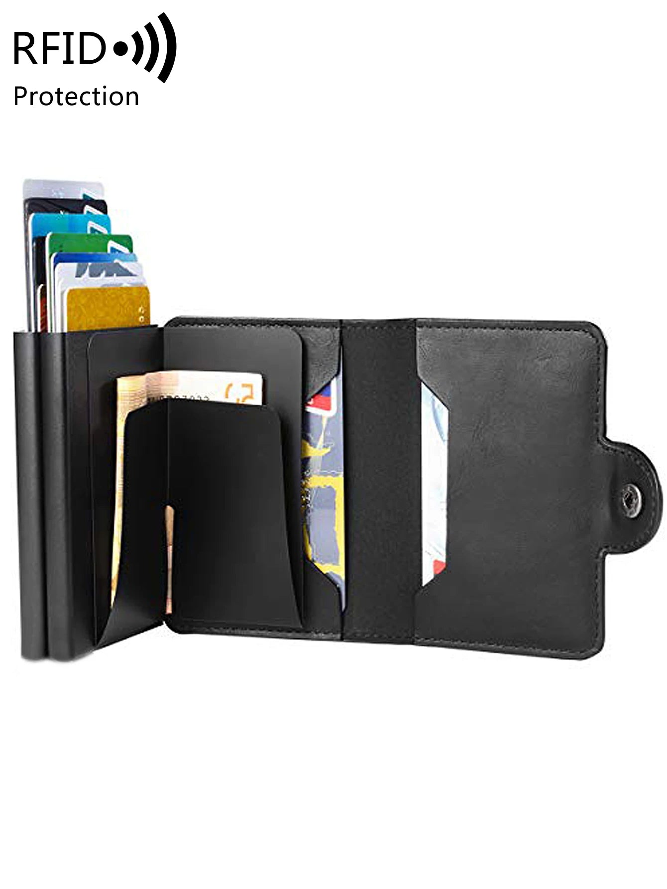 RFID Blocking Pop-Up Card Holder Wallet for Men