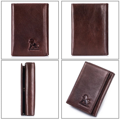 Genuine Leather Multi-Slot Card Wallet for Women