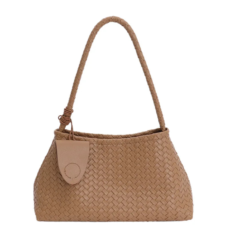 Woven Shoulder Bag for Women – Retro Underarm Handbag
