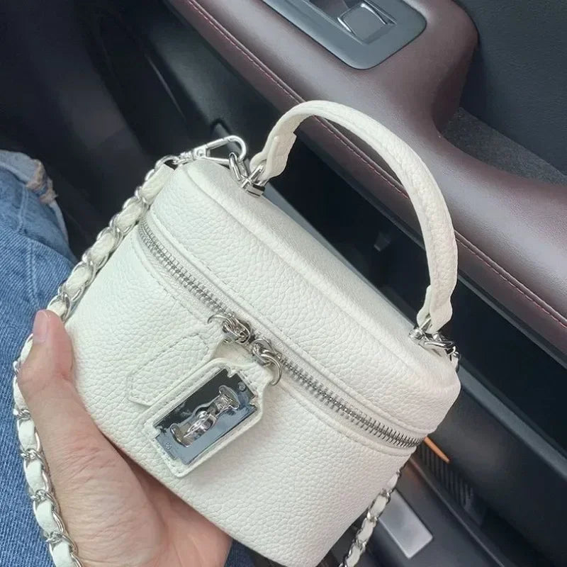 Mini Box Crossbody Bag – Designer Canvas Chain Shoulder Purse for Women