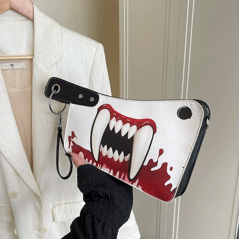 Halloween Knife Shape Shoulder Bag Women PU Leather Purse