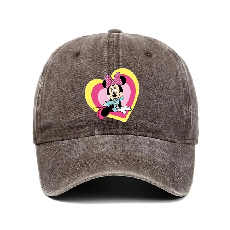 Cartoon Print Washed Baseball Cap – Unisex Vintage Snapback Hat