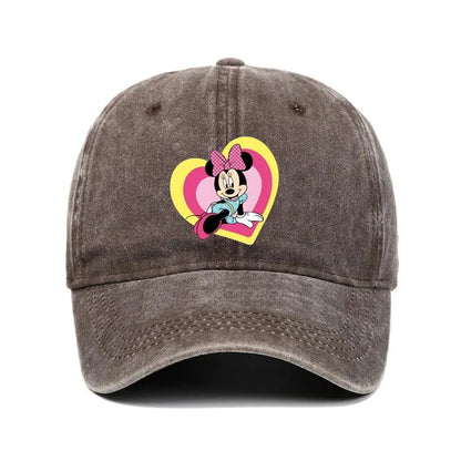 Cartoon Print Washed Baseball Cap – Unisex Vintage Snapback Hat