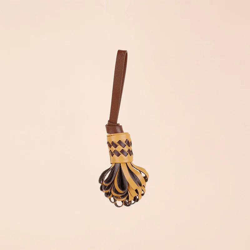 Beaded Tassel Bag Charm & Keychain – Floral Boho Pendant for Women