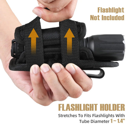 360° Rotatable Flashlight Holder – Tactical Belt Clip Torch Carry Case