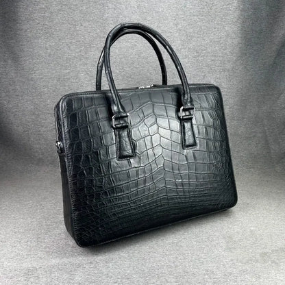 Genuine Crocodile Leather Briefcase for Men – Large Laptop Business Bag