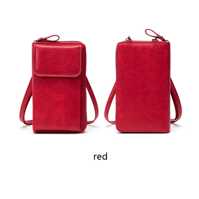 Crossbody Phone Bag – PU Leather Multi-Functional Retro Shoulder Bag