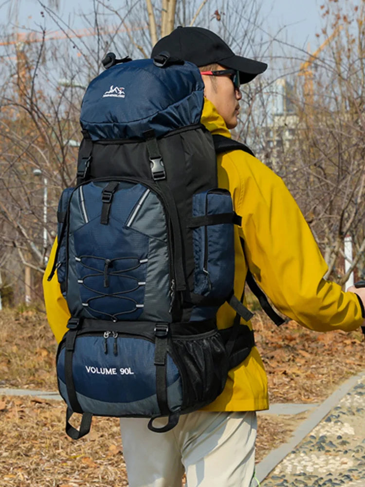 90L Hiking Backpack with Rain Cover – Waterproof Outdoor Rucksack