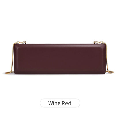 Evening Clutch Bag Women's Minimalist Hard Shell with Gold Chain