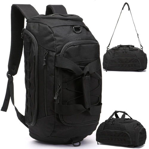 3-in-1 Gym Backpack with Shoe Compartment – 35L Tactical Duffel