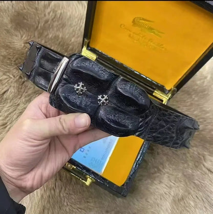 Crocodile Leather Belt for Men – Luxury Genuine Skin