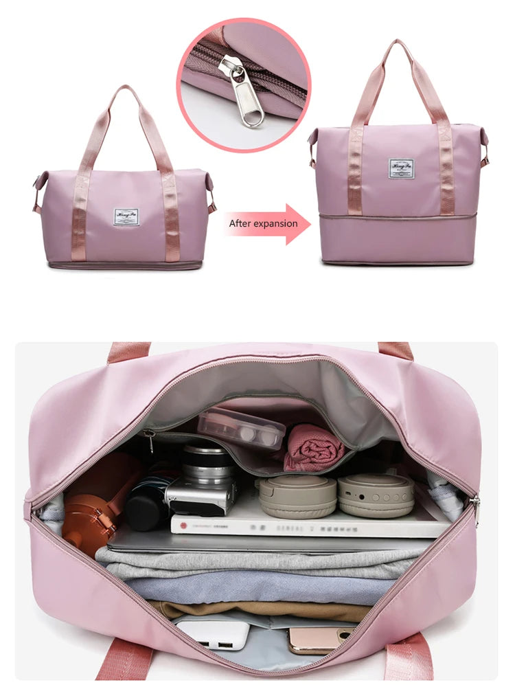 Women's Waterproof Travel Duffle Bag – Large Gym Tote