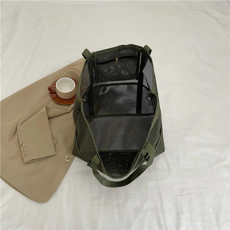 Mesh Beach Tote Bag for Women – Travel & Pool Organizer