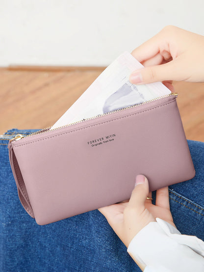 Slim Long Clutch Wallet & Phone Bag for Women – Zipper Wristlet