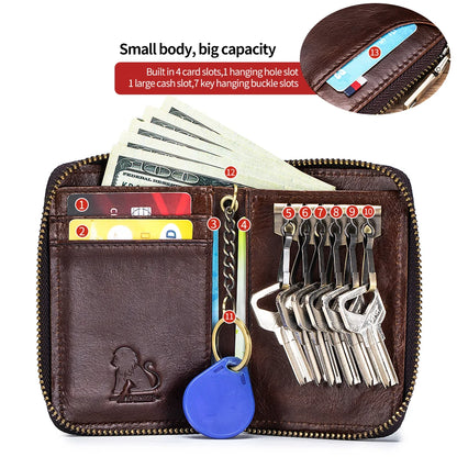Genuine Leather Key Wallet & Card Holder for Men