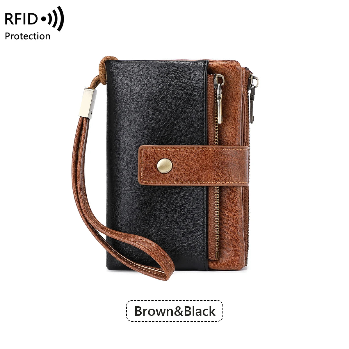 RFID Blocking Women's Trifold Wallet – Large Capacity Leather Purse