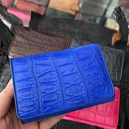 Crocodile Leather Short Wallet for Women – Multi-Color