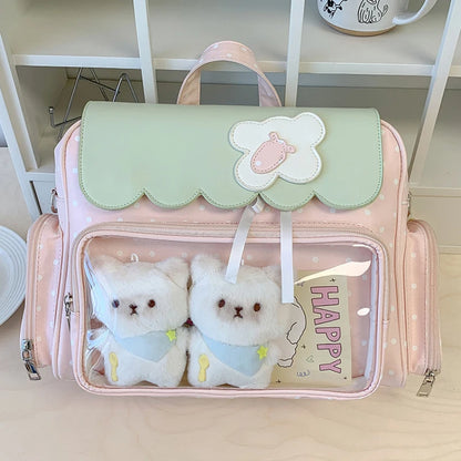 Strawberry Ita Bag – Large Capacity Color-Block Shoulder Tote for College