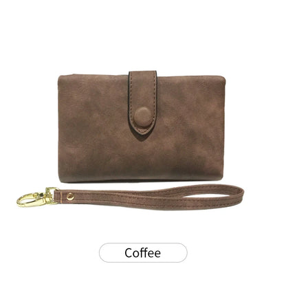 Frosted Tri-Fold Wallet for Women – Cute Multi-Card Slot Wristlet Purse