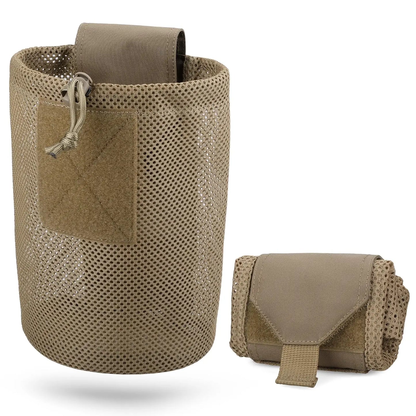 Tactical Magazine Dump Pouch – Roll-Up Mesh MOLLE Utility Bag
