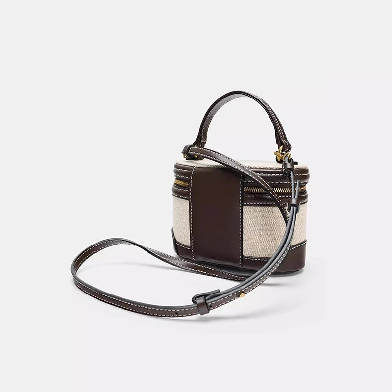 Woven Box Bag – Women's Retro PU Leather Top Handle Handbag