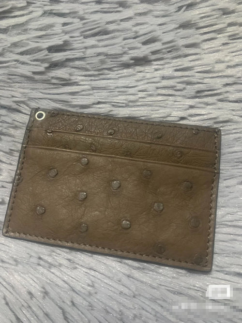 Ostrich Embossed Leather Card Holder for Men – Slim Multi-Slot Wallet