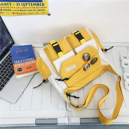 Harajuku Canvas Crossbody Messenger Bag for Men & Women