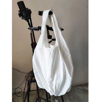 Female Light Farbic Slouch Shopper Bag Teenager Japanese Style Big Capacity Yellow Black Shopping