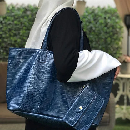 Large Capacity Women's Tote Bag – Exotic Texture Shoulder Handbag