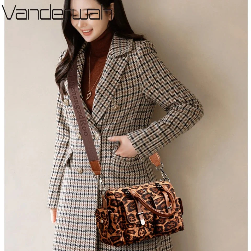 Large Capacity Women's Leather Handbag – Shoulder & Crossbody Bag