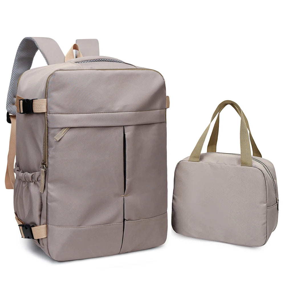 Carry-On Backpack & Tote Bag Set – 2-Piece Large Capacity Travel Luggage