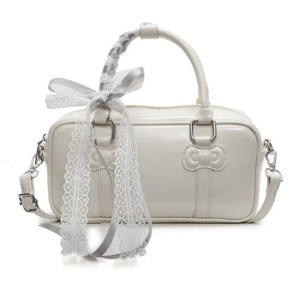 Y2K Bowling Bag – PU Leather Shoulder & Crossbody Handbag