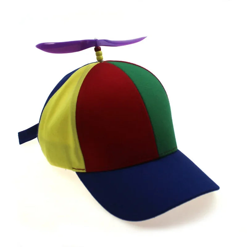 Propeller Baseball Cap – Colorblock Helicopter Hat for Kids & Adults