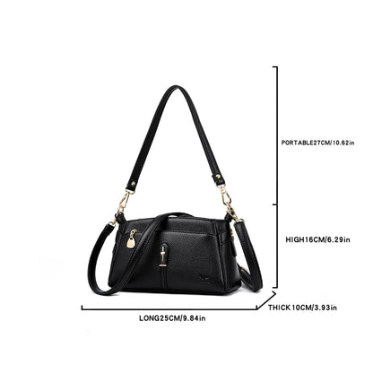 Soft Leather Shoulder Bag for Women – Luxury Crossbody Messenger Purse