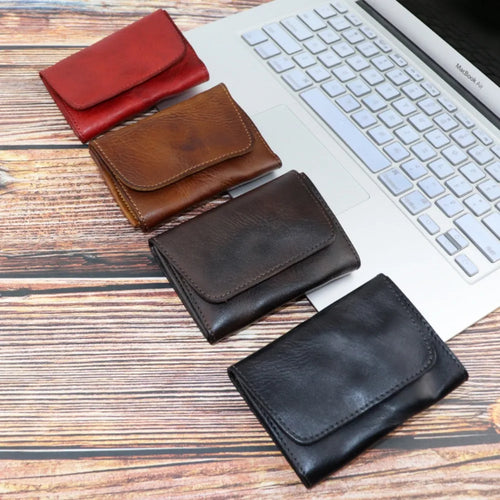Genuine Cowhide Leather Wallet – Handmade Compact Card Holder