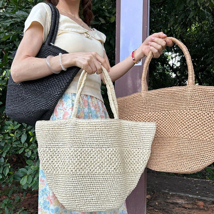 Straw Woven Tote Bag – Women's Large Capacity Beach Basket Bag