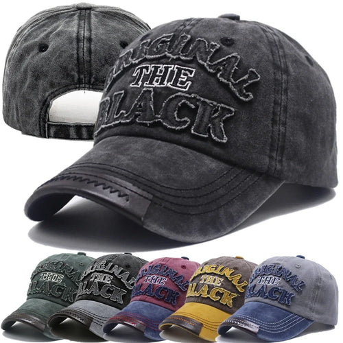 Unisex Vintage Baseball Cap Cotton Hats Men Women Casual 3d Black Letter Embroidery Outdoor Sports