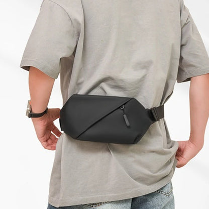Men's Minimalist PU Waist Bag – Outdoor Sports & Crossbody Pack
